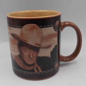 VINTAGE CERAMIC COFFEE MUG JOHN WAYNE 12 OZ. CUP VANDOR SIGNATURE COWBOY WESTERN